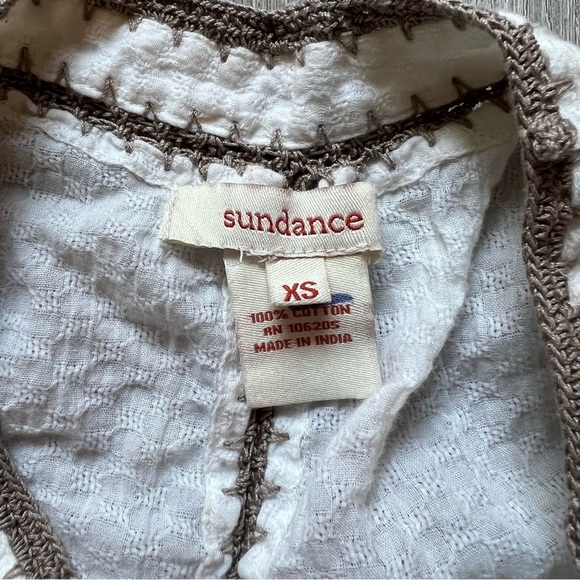Sundance Peasant Top Embroidered|tunic cream Ivory| boho Sz XS oversized - Picture 9 of 14